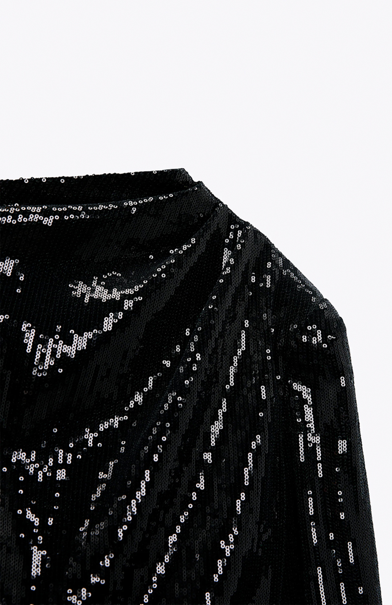 ZARA Black dress with sequins and shoulder pads Black